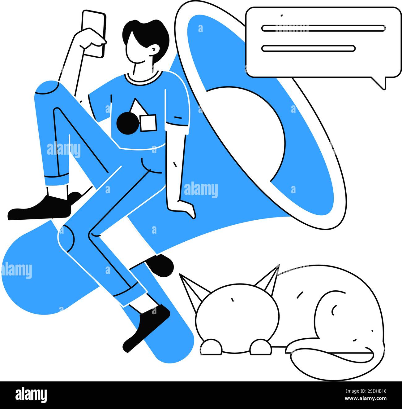 Notic Drawings Notification announcement vector creative flat hand drawn illustration ...