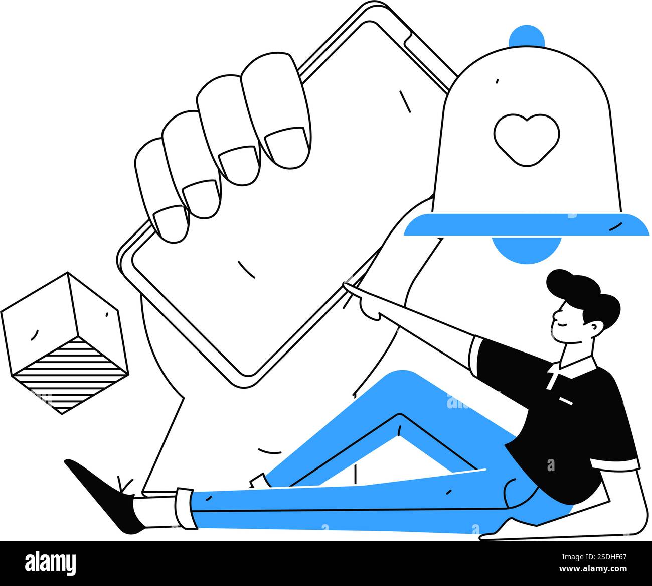 Notic Drawings Notification announcement vector creative flat hand drawn illustration ...