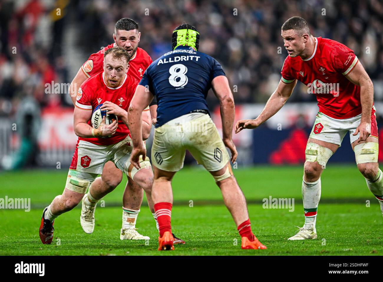 Players during the 6 or Six Nations Championship rugby match France VS