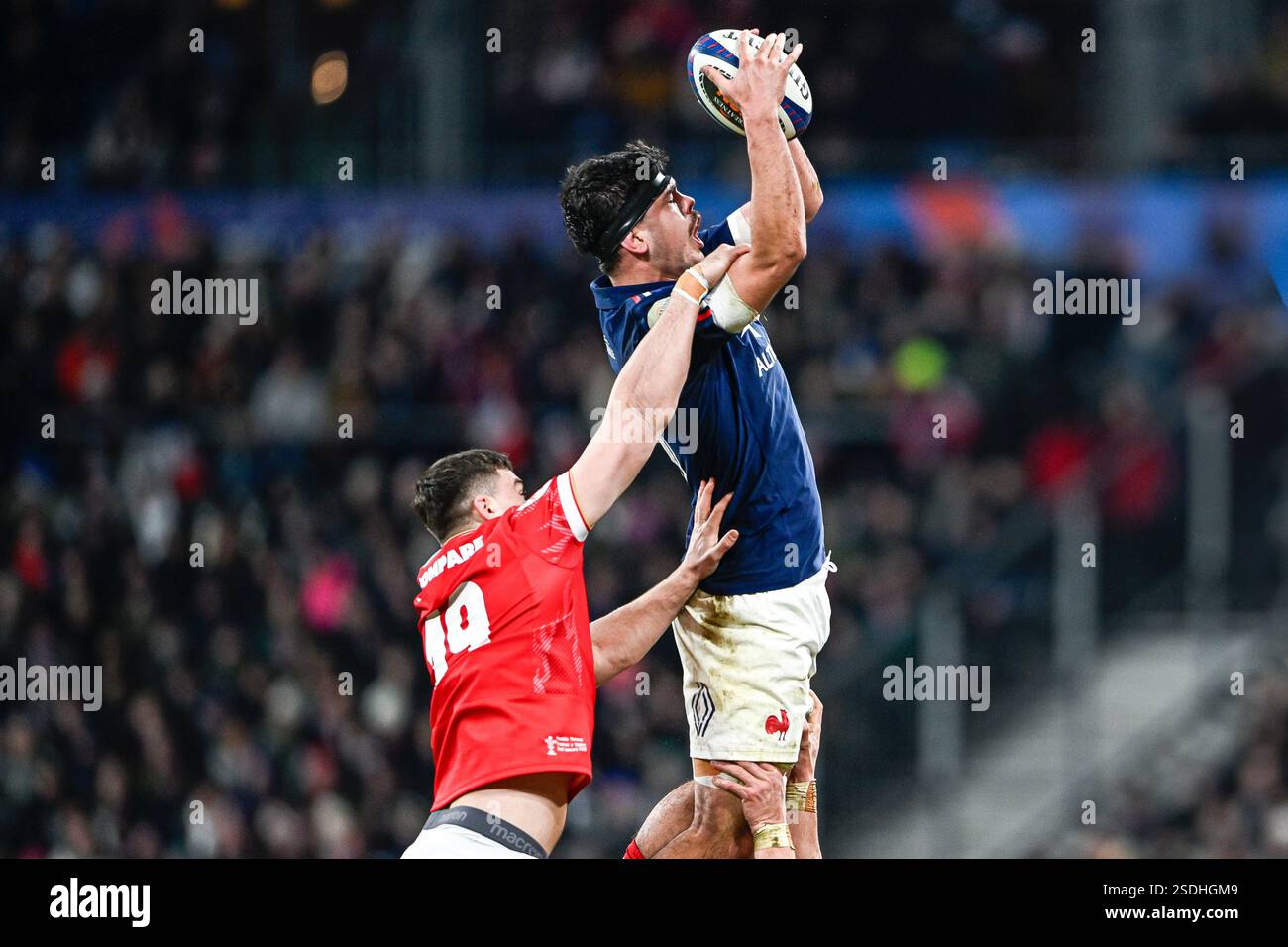 Hugo Auradou during the 6 or Six Nations Championship rugby match
