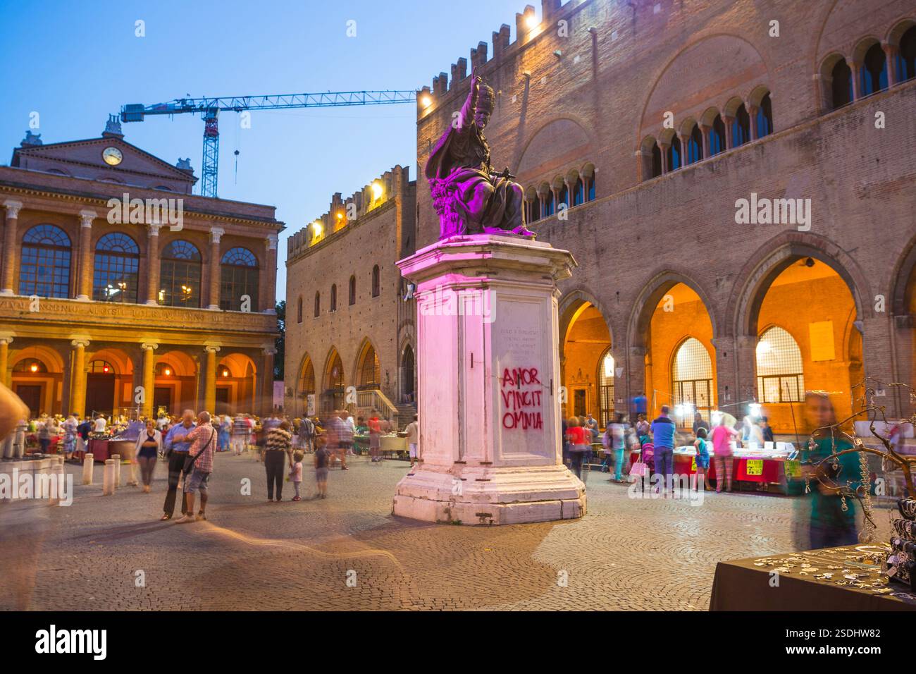 RIMINI, ITALY - JUNE 27, 2014: Street in the old town at night Stock ...