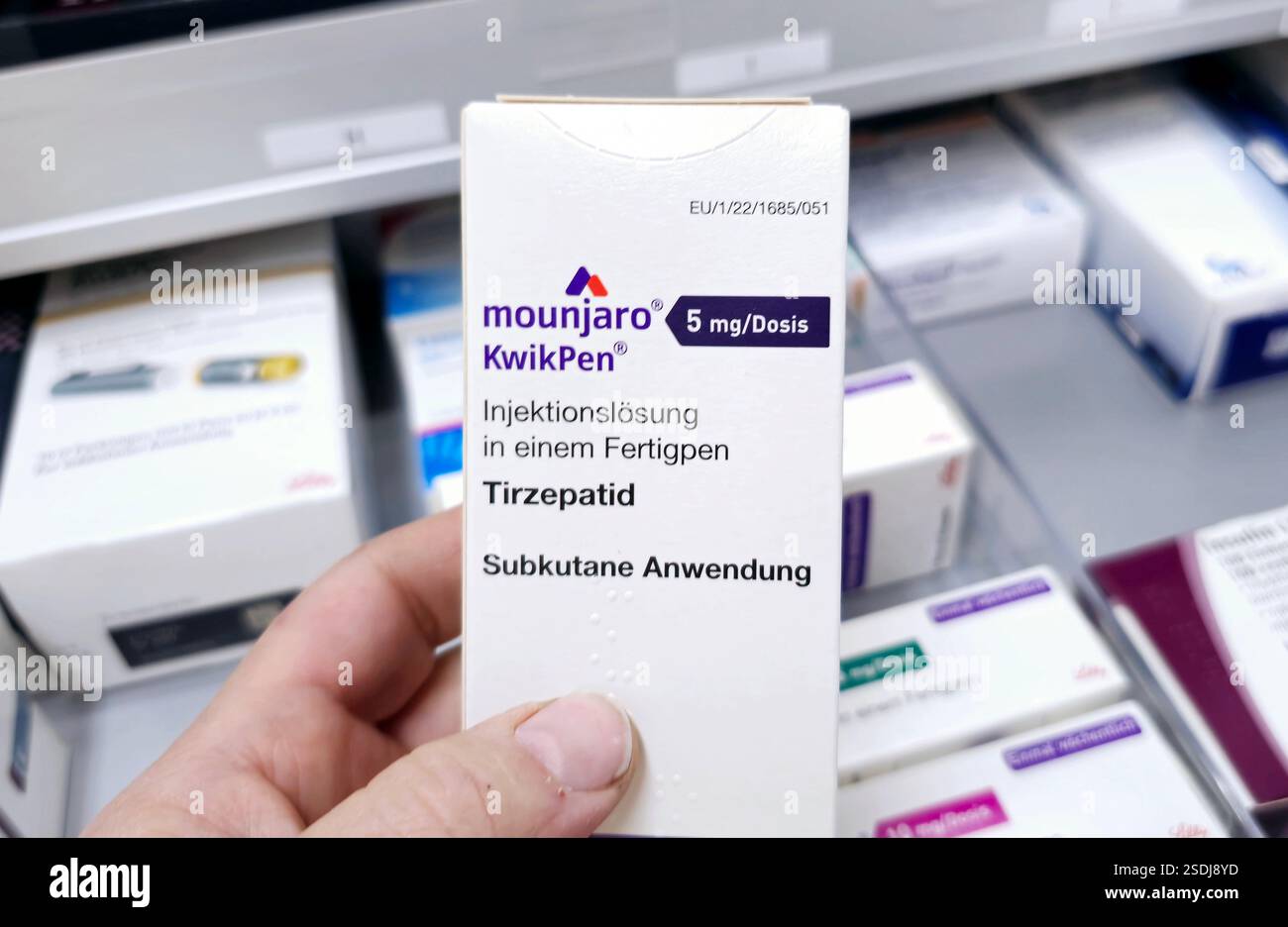 Mounjaro a multi-dose pre-filled pen designed for subcutaneous injection , tirzepatide, used to treat type 2 diabetes and for weight management. Stock Photo
