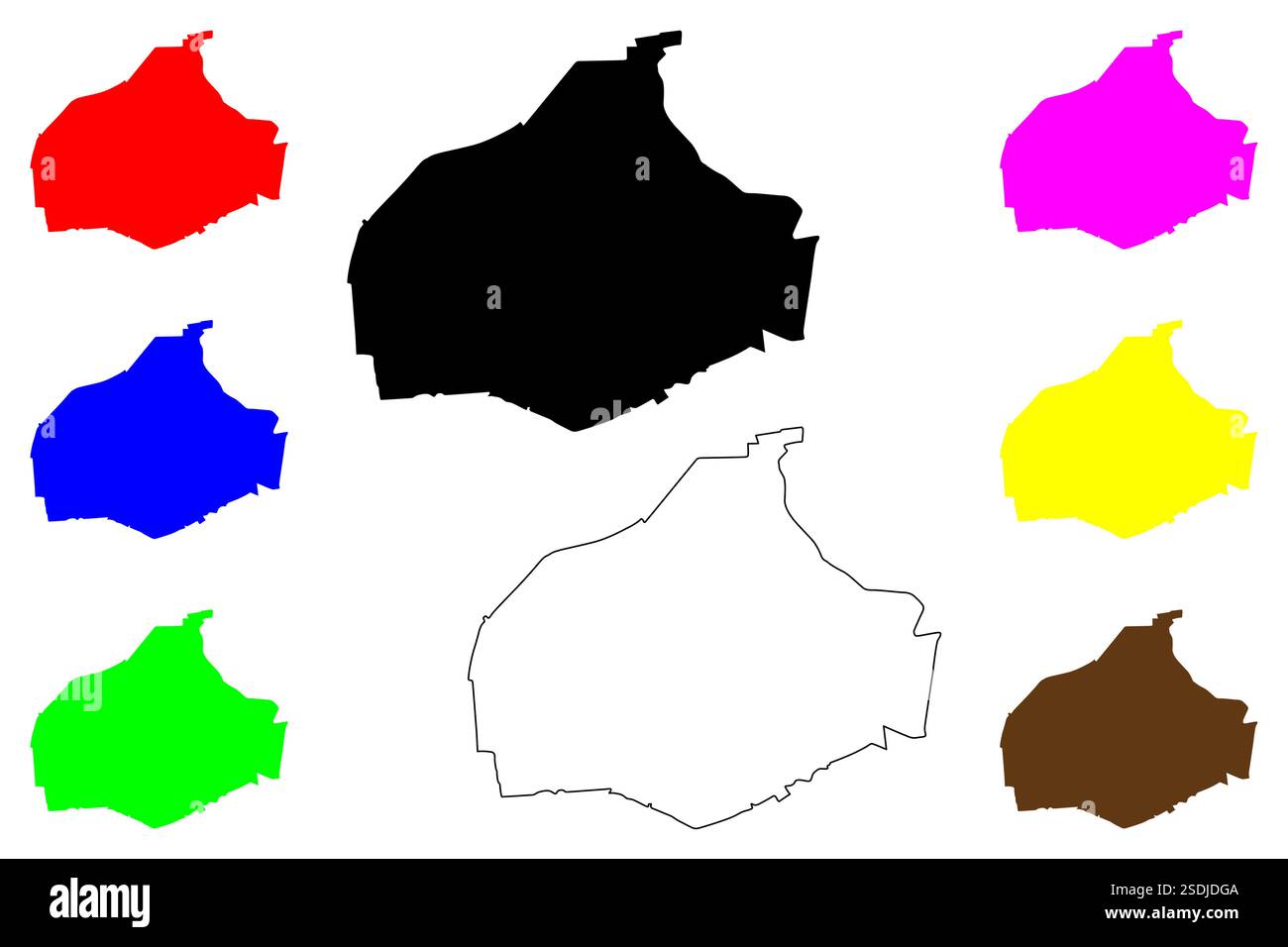 Frederiksberg city (Denmark) map vector illustration, scribble sketch Frederiksberg map Stock Vector