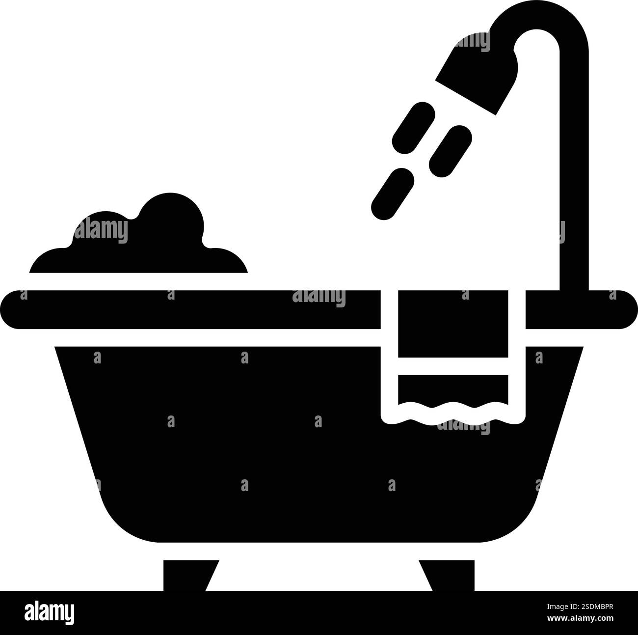 Bathtub icon vector Black and White Stock Photos & Images - Alamy