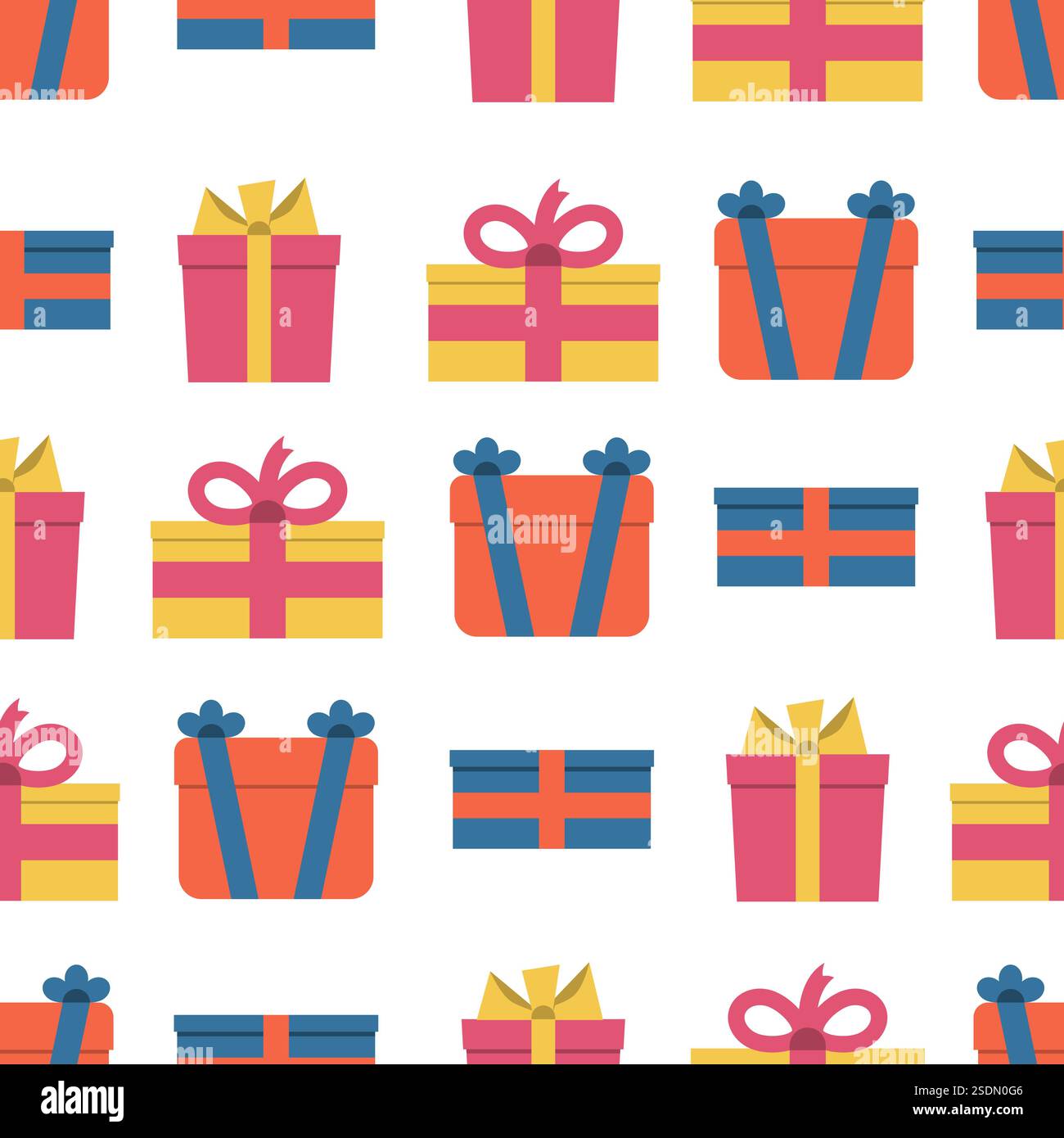 Seamless pattern with gift boxes on white background. Vector ...