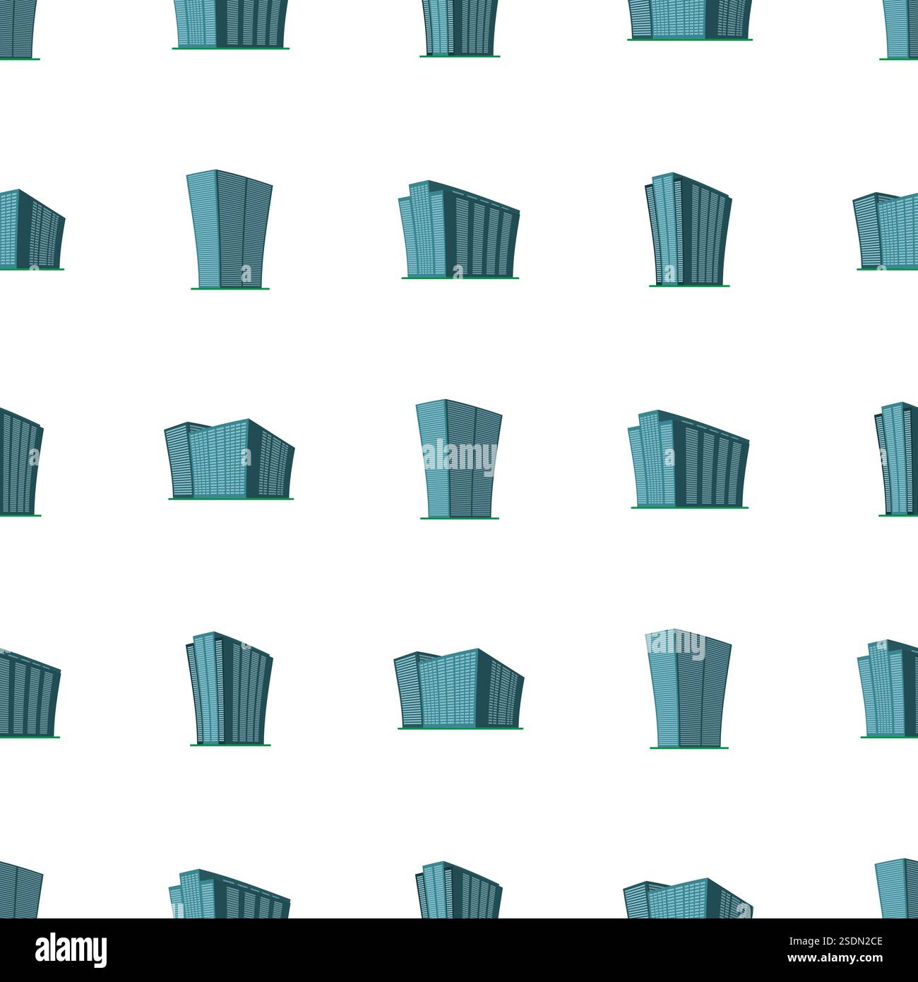 Building Side Pattern Seamless Pattern with modern isometric building on a white background ...