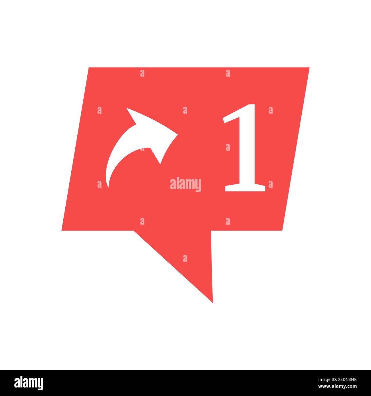 Notification in Social Media. One repost. Vector illustration Stock ...