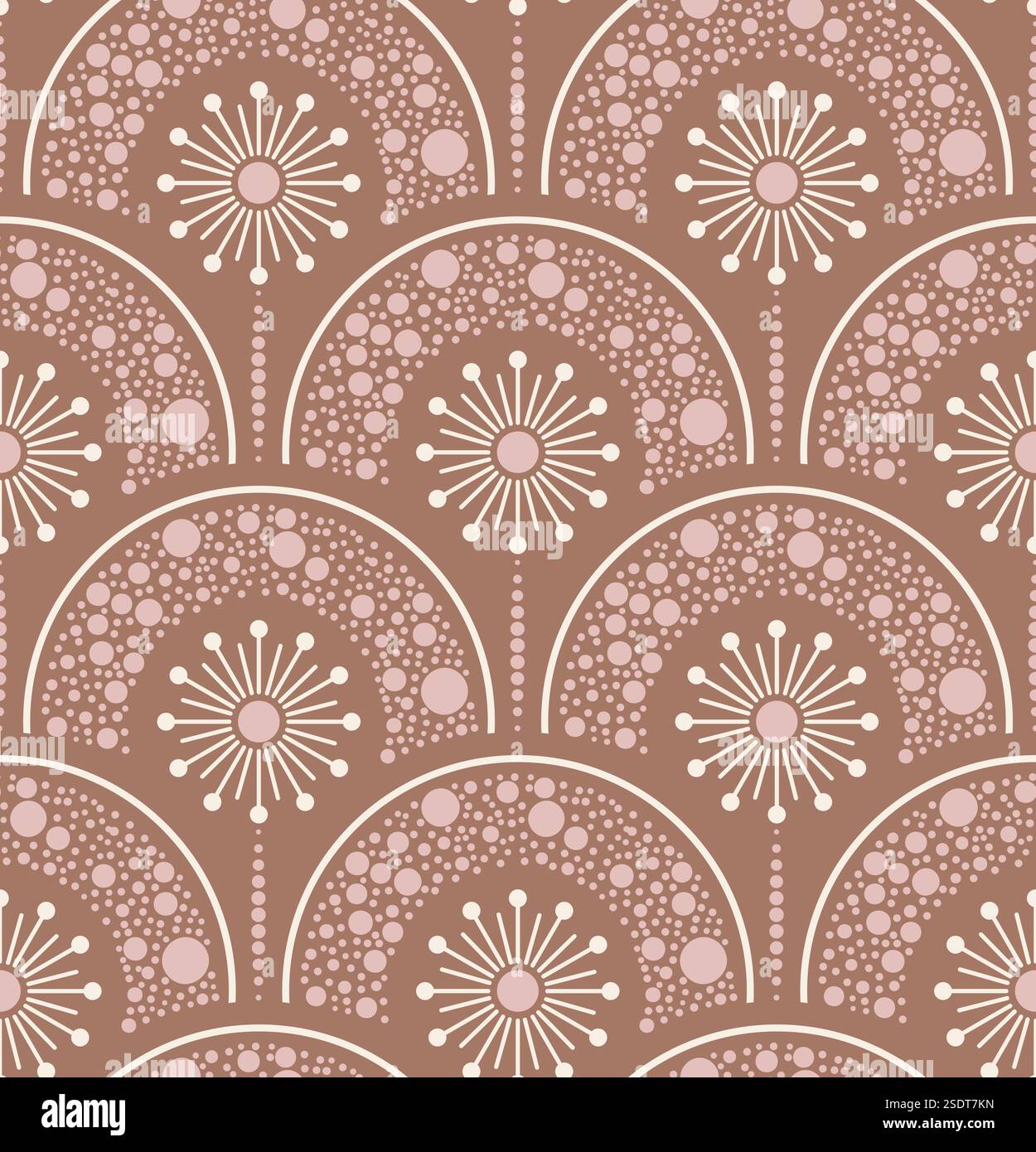 Seamless pattern with abstract flowers i Stock Vector