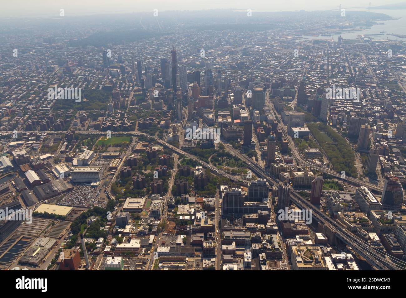 Helicopter aerial view of New York City Stock Photo - Alamy