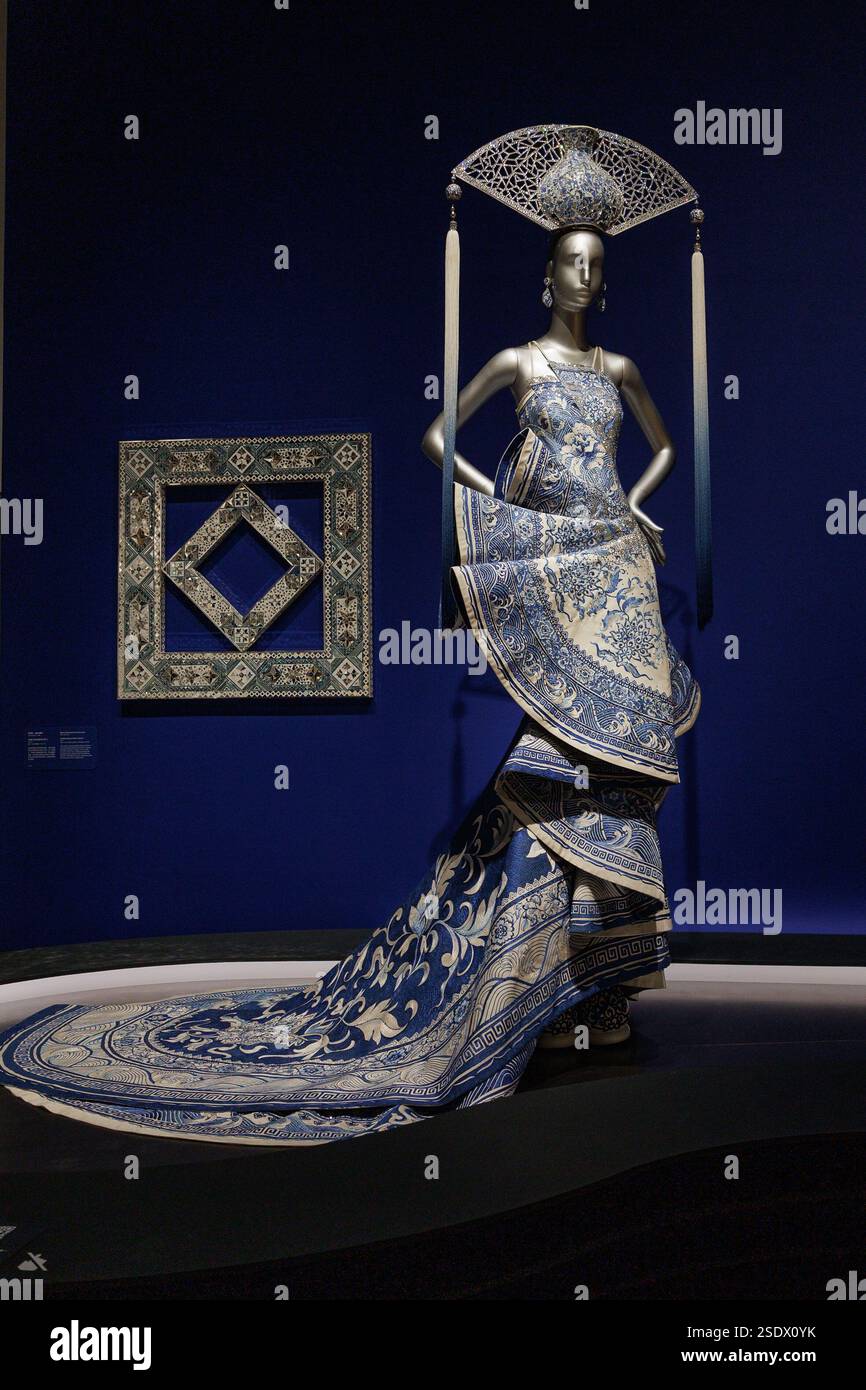 guo pei blue and porcelain dress Seattle
