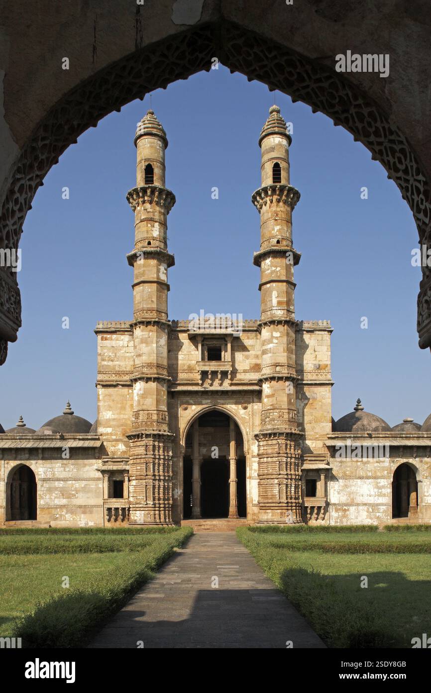 Jama Masjid Through Arch World Heritage Site Champaner Pawagadh jama-masjid-through-arch-world-heritage-site-champaner-pawagadh