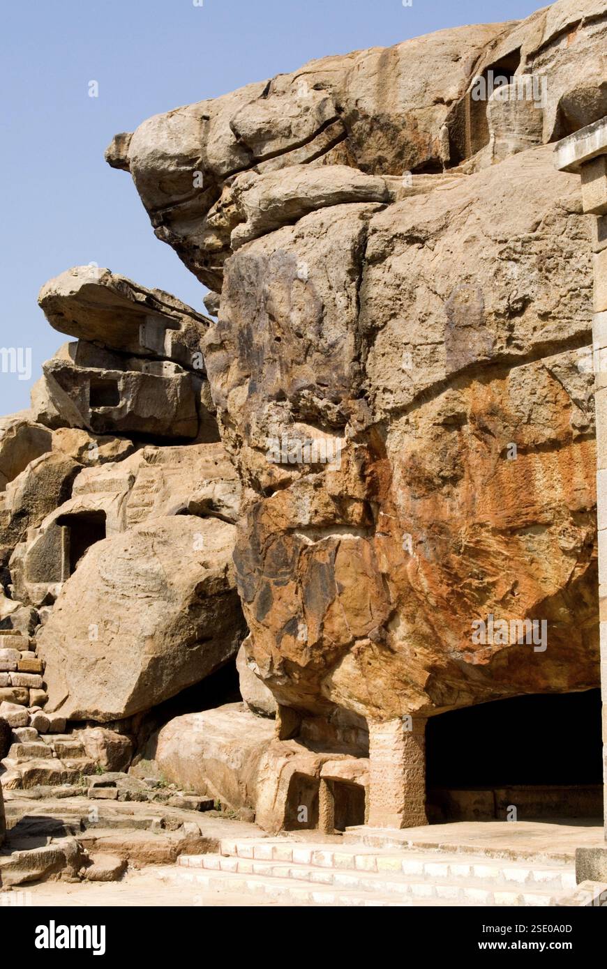 Cave complex of udayagiri with famous inscriptions of emperor Kharavela ...