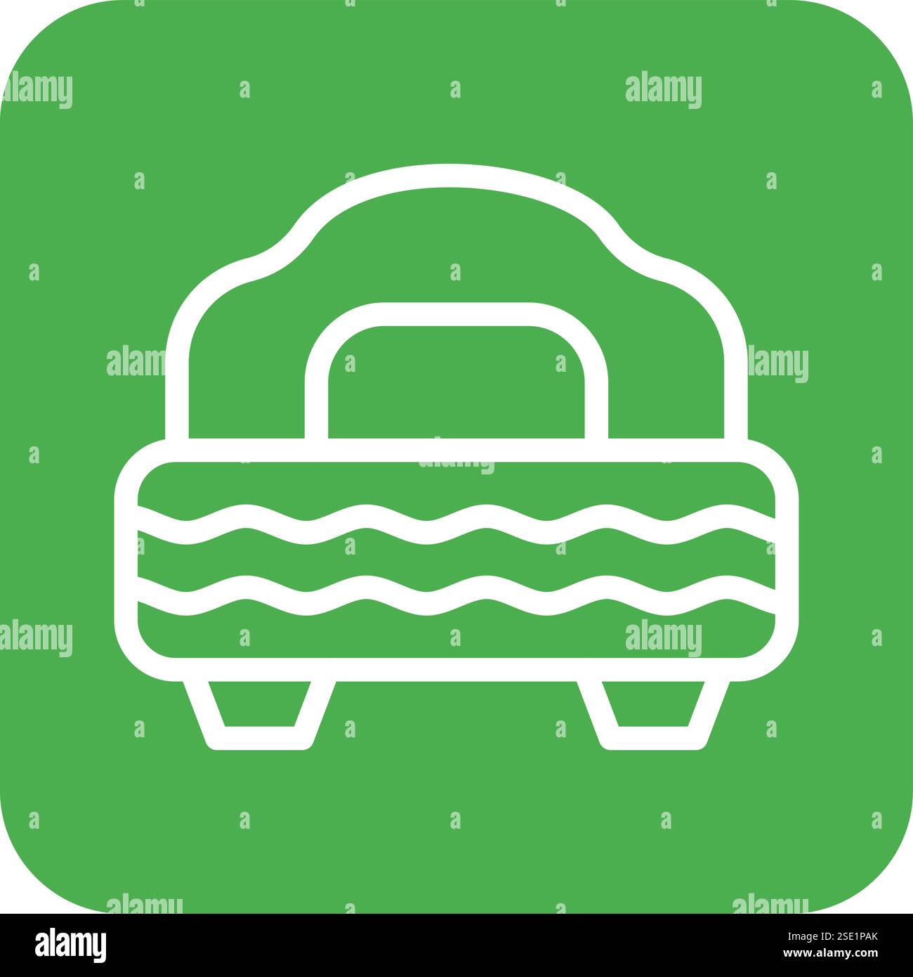 Single bed Vector Icon Design Illustration Stock Vector