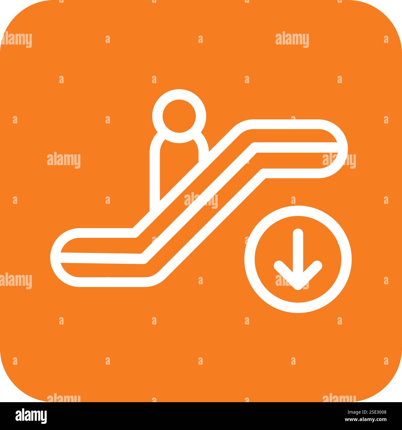 Escalator down Vector Icon Design Illustration Stock Vector