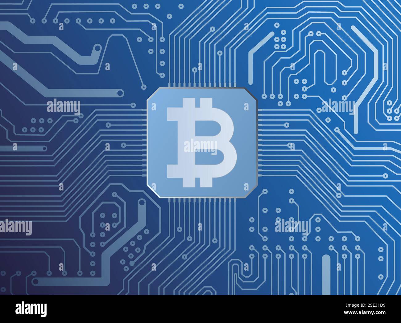 Blue cryptocurrency bitcoin concept vector illustration Stock Vector ...