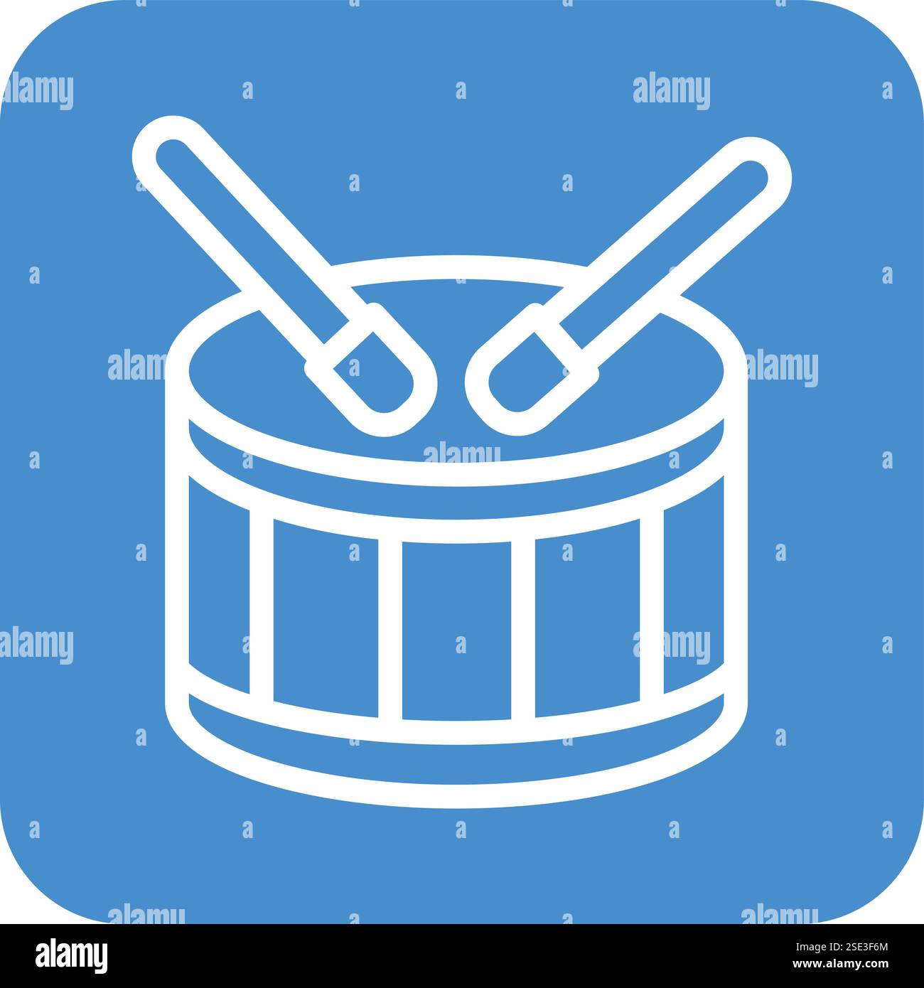 Drum Vector Icon Design Illustration Stock Vector