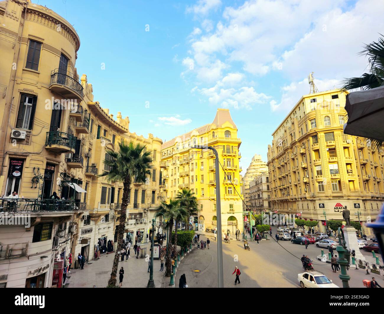 Cairo, Egypt, February 1 2025: Talaat Harb Square is a historic place in downtown Cairo, Egypt, connected to Tahrir square by Talaat Harb Street, who Stock Photo