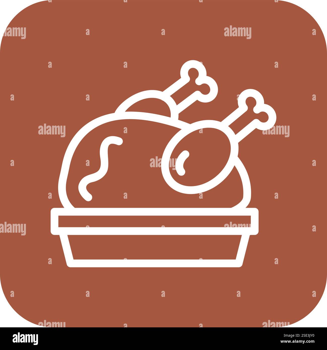 Roasted Chicken Vector Icon Design Illustration Stock Vector