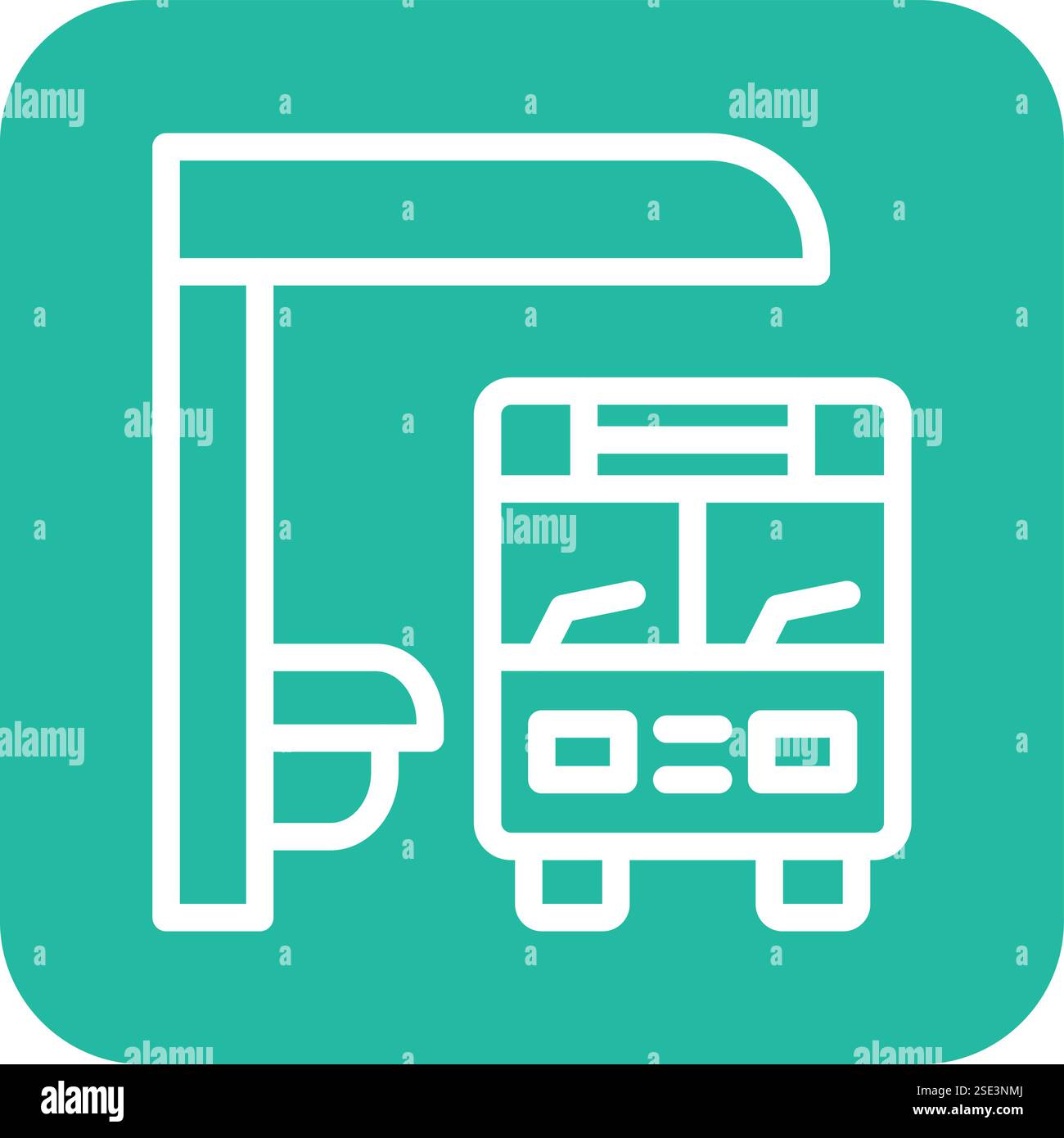 Bus stop Vector Icon Design Illustration Stock Vector