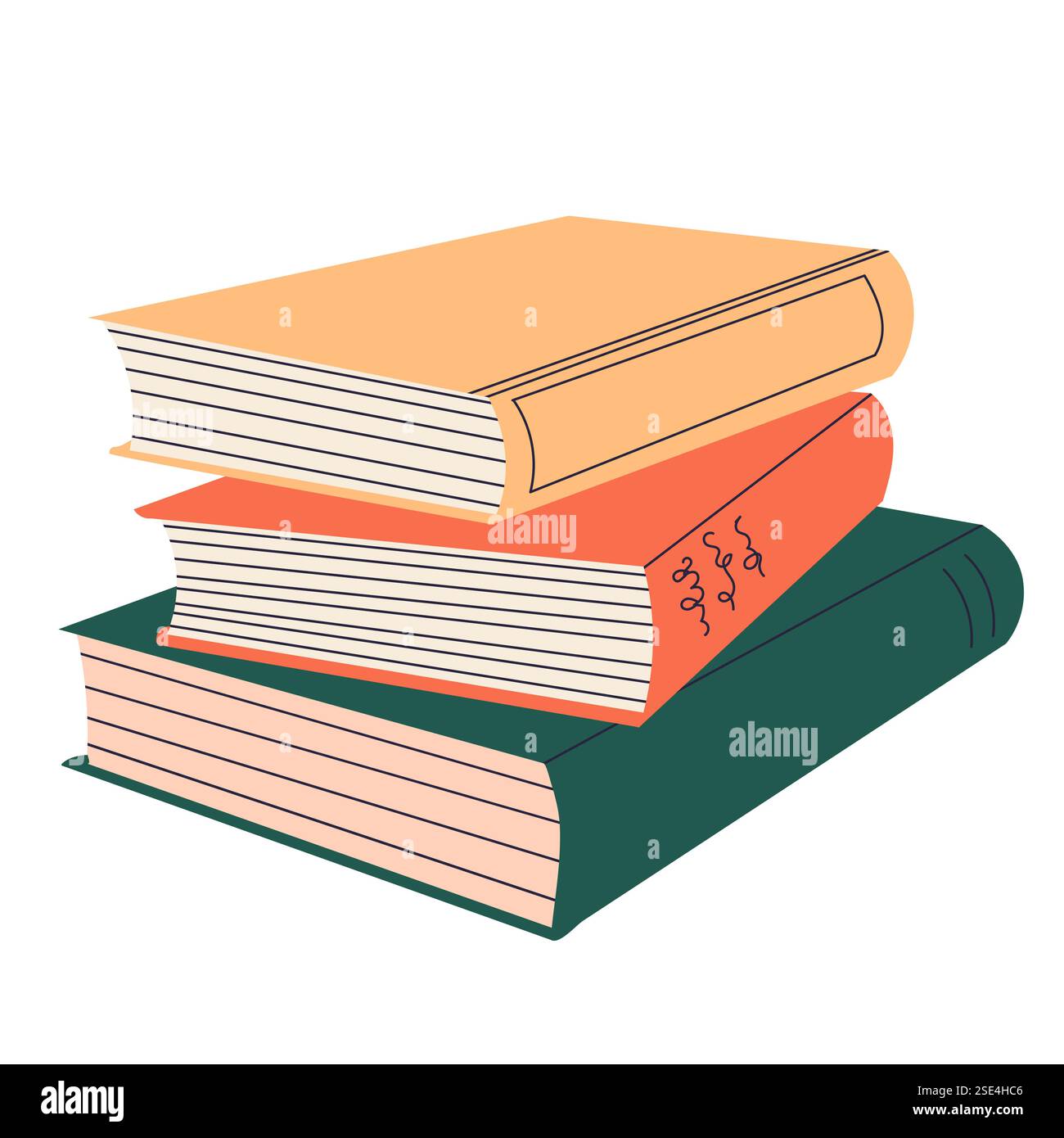 Book Stack Doodle Color stack of books in doodle style isolated, vector Stock Vector Image ...