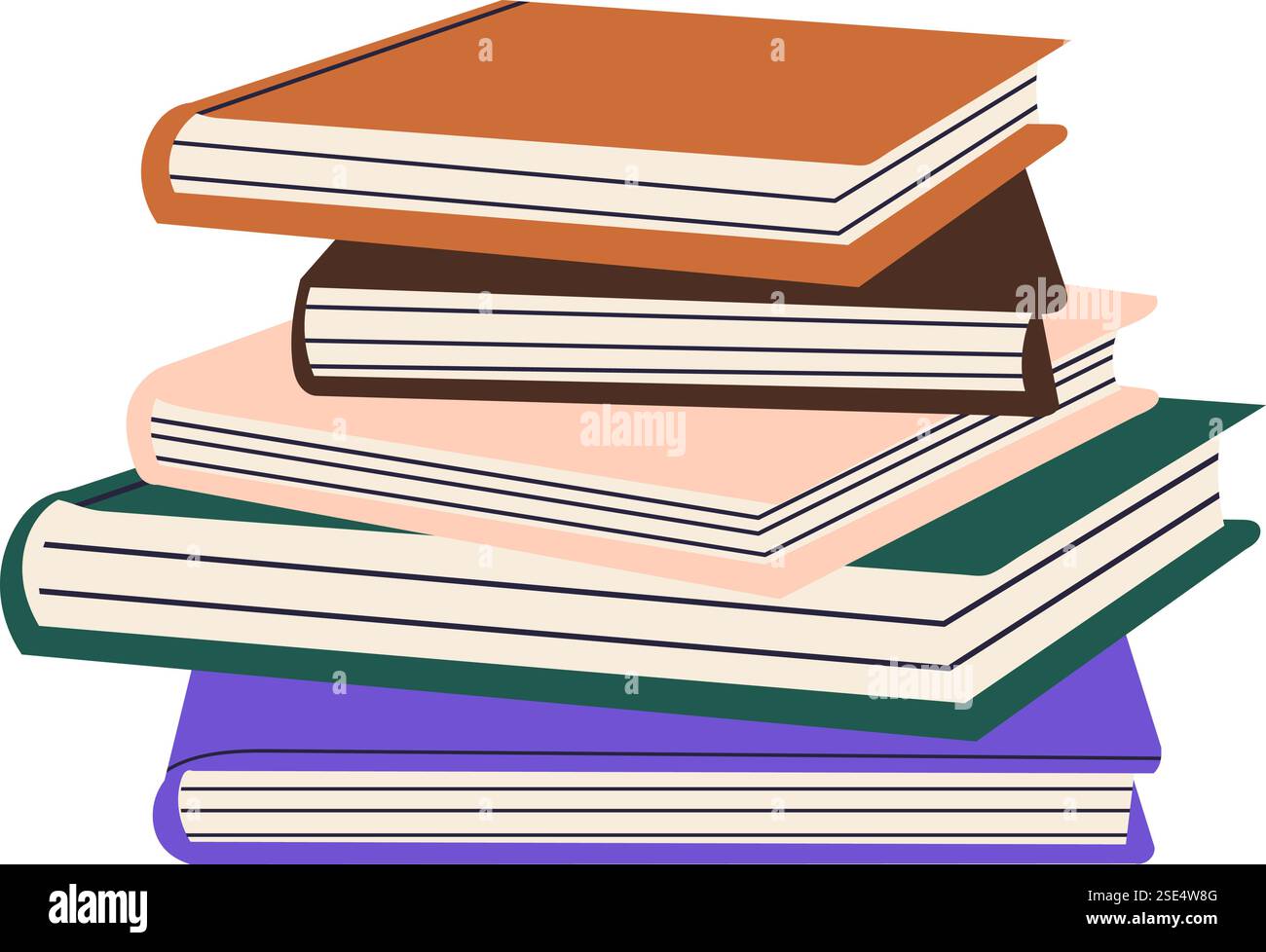stack of books in doodle style isolated vector Stock Vector Image & Art ...