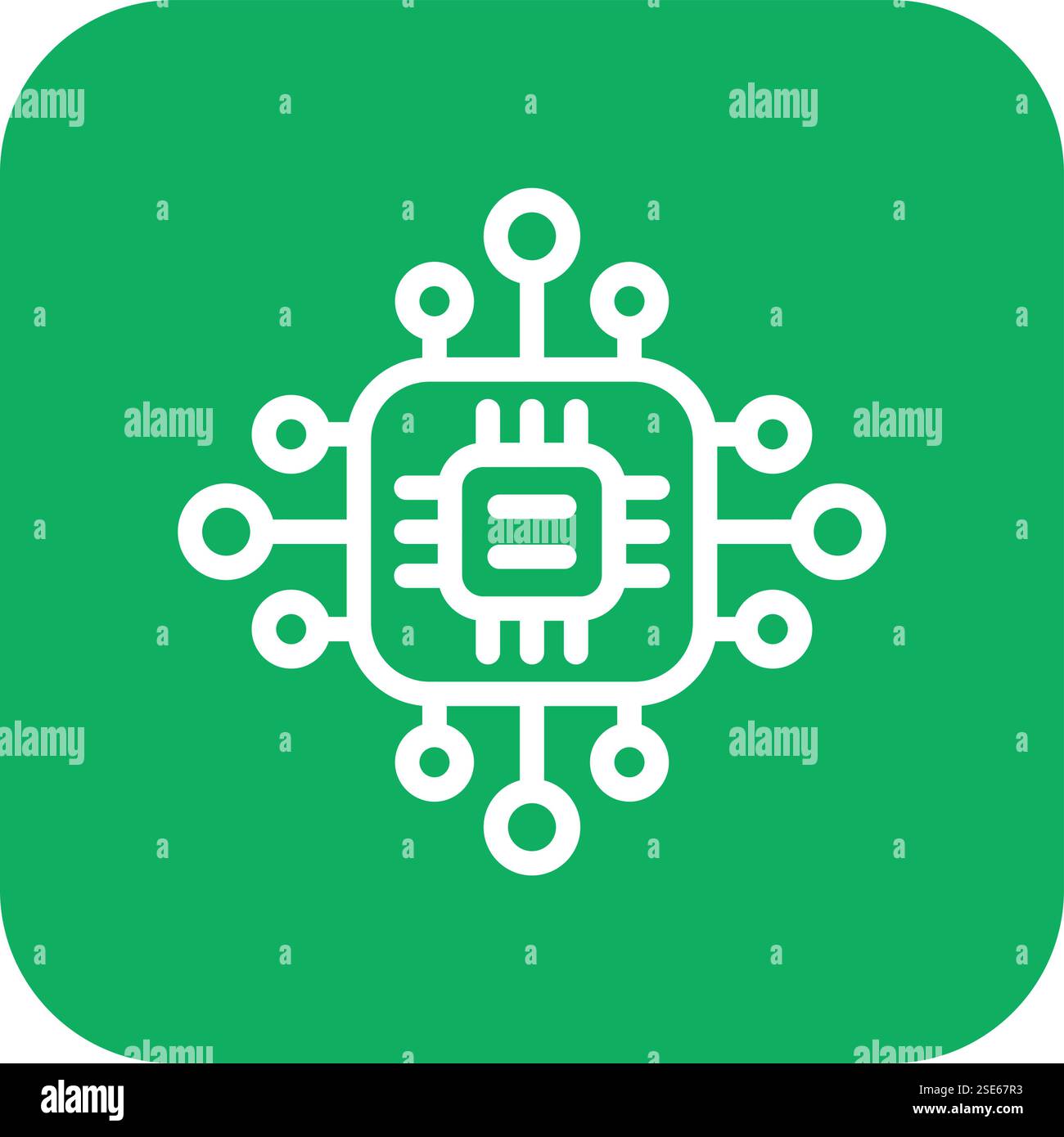 Microprocessor Vector Icon Design Illustration Stock Vector
