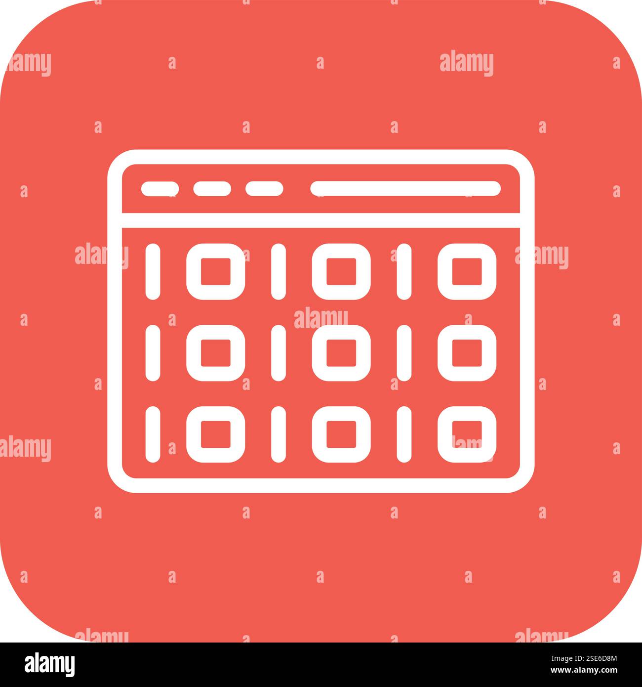 Binary Code Vector Icon Design Illustration Stock Vector