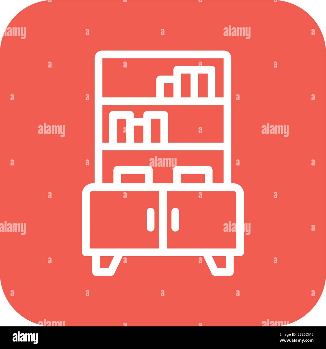 Bookshelf Vector Icon Design Illustration Stock Vector