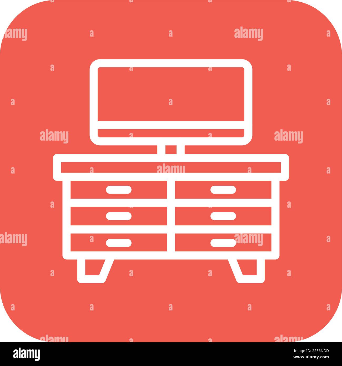 Tv Table Vector Icon Design Illustration Stock Vector