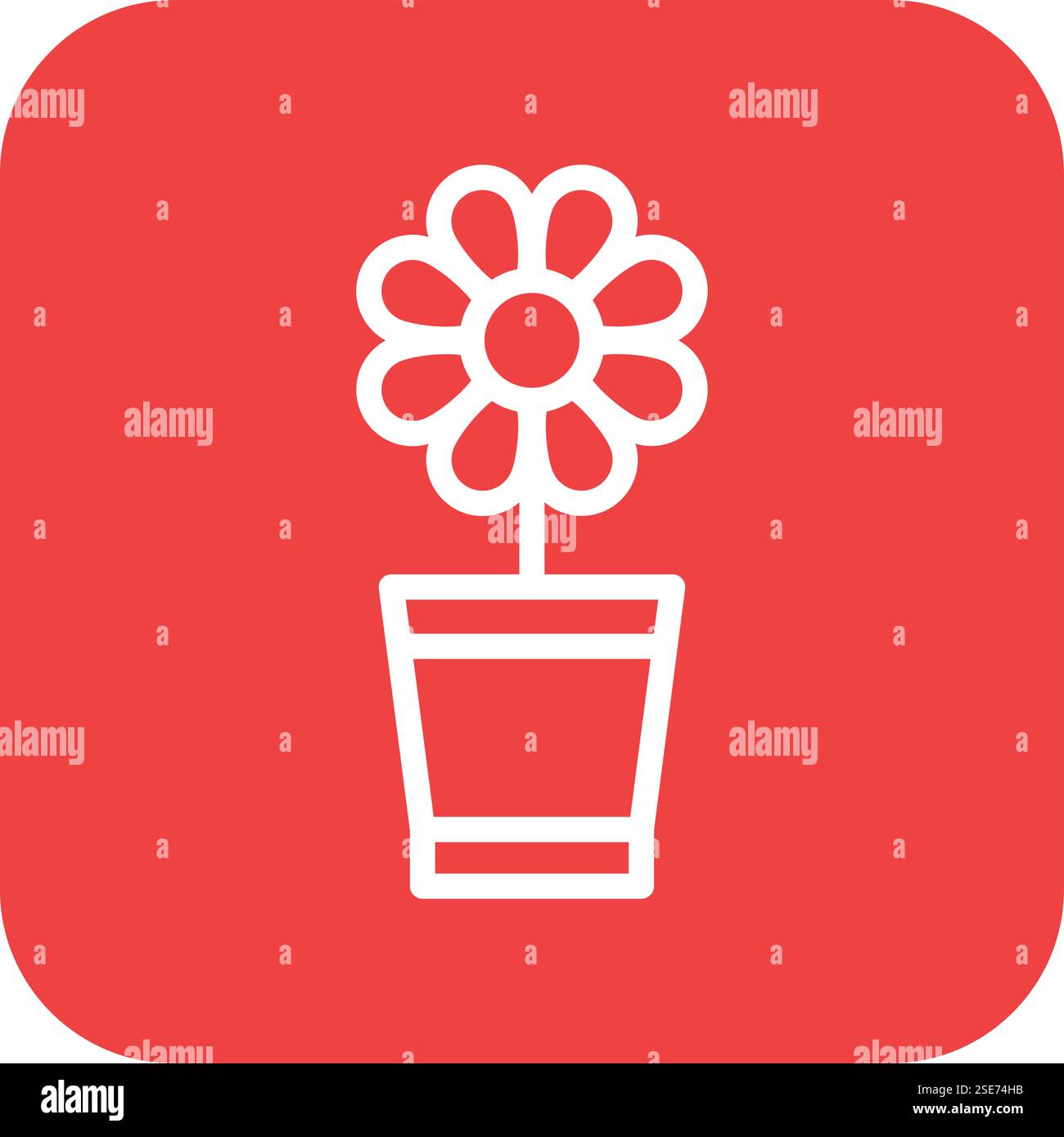Plant Pot Vector Icon Design Illustration Stock Vector