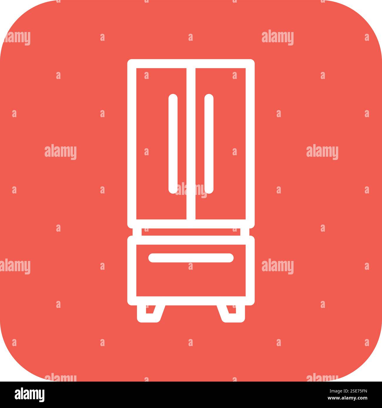Fridge Vector Icon Design Illustration Stock Vector