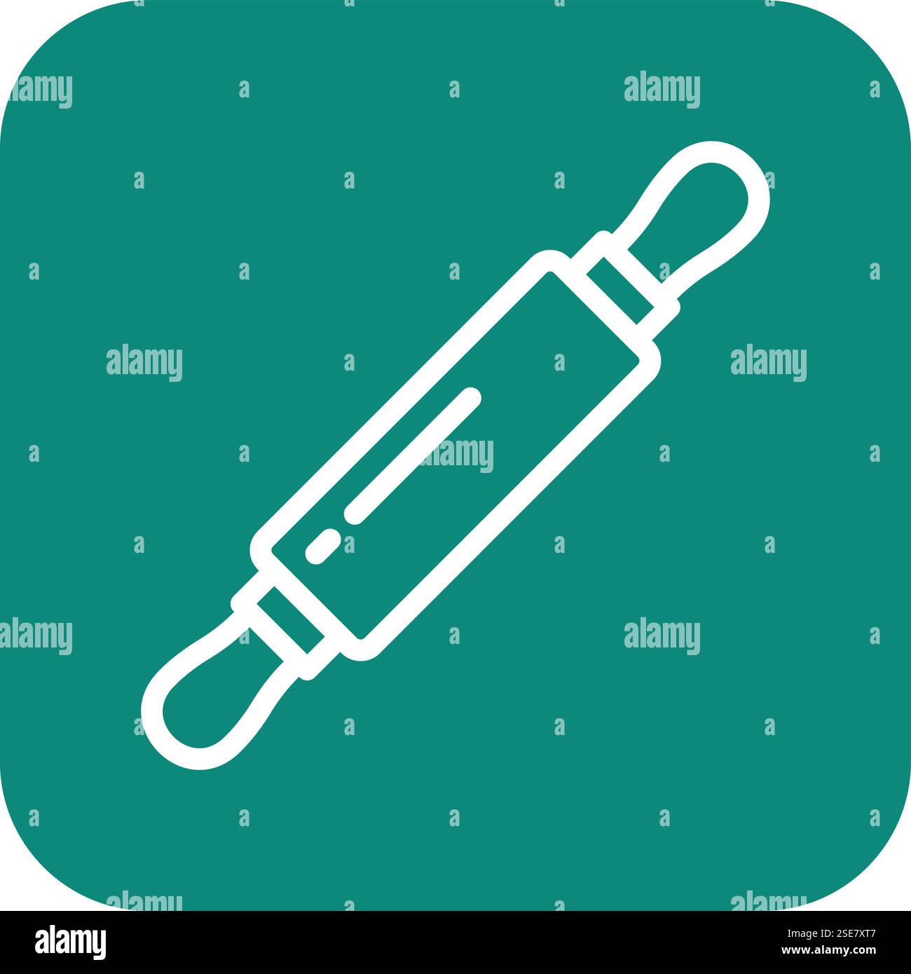 Rolling Pin Vector Icon Design Illustration Stock Vector