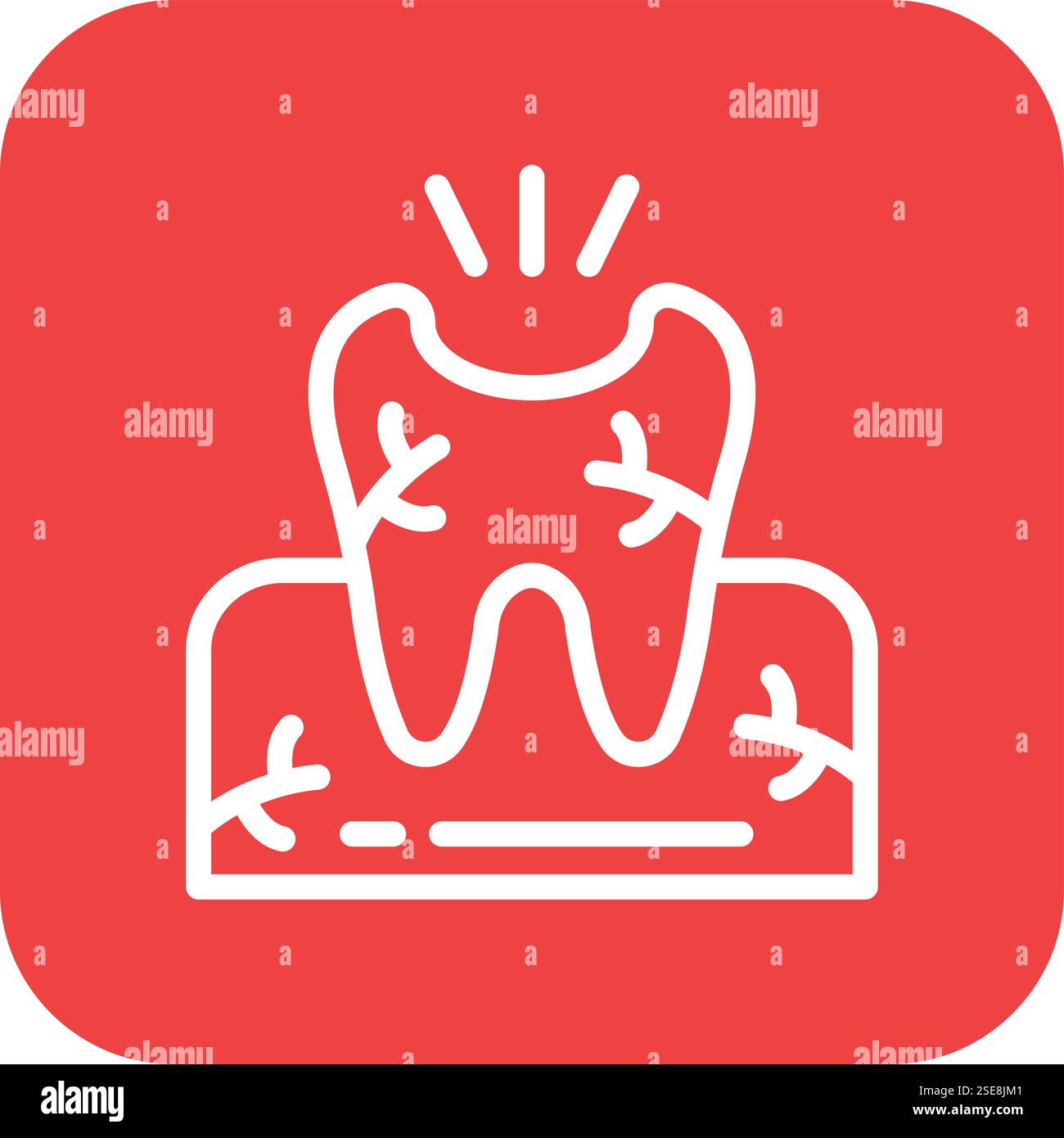 Broken Tooth Vector Icon Design Illustration Stock Vector