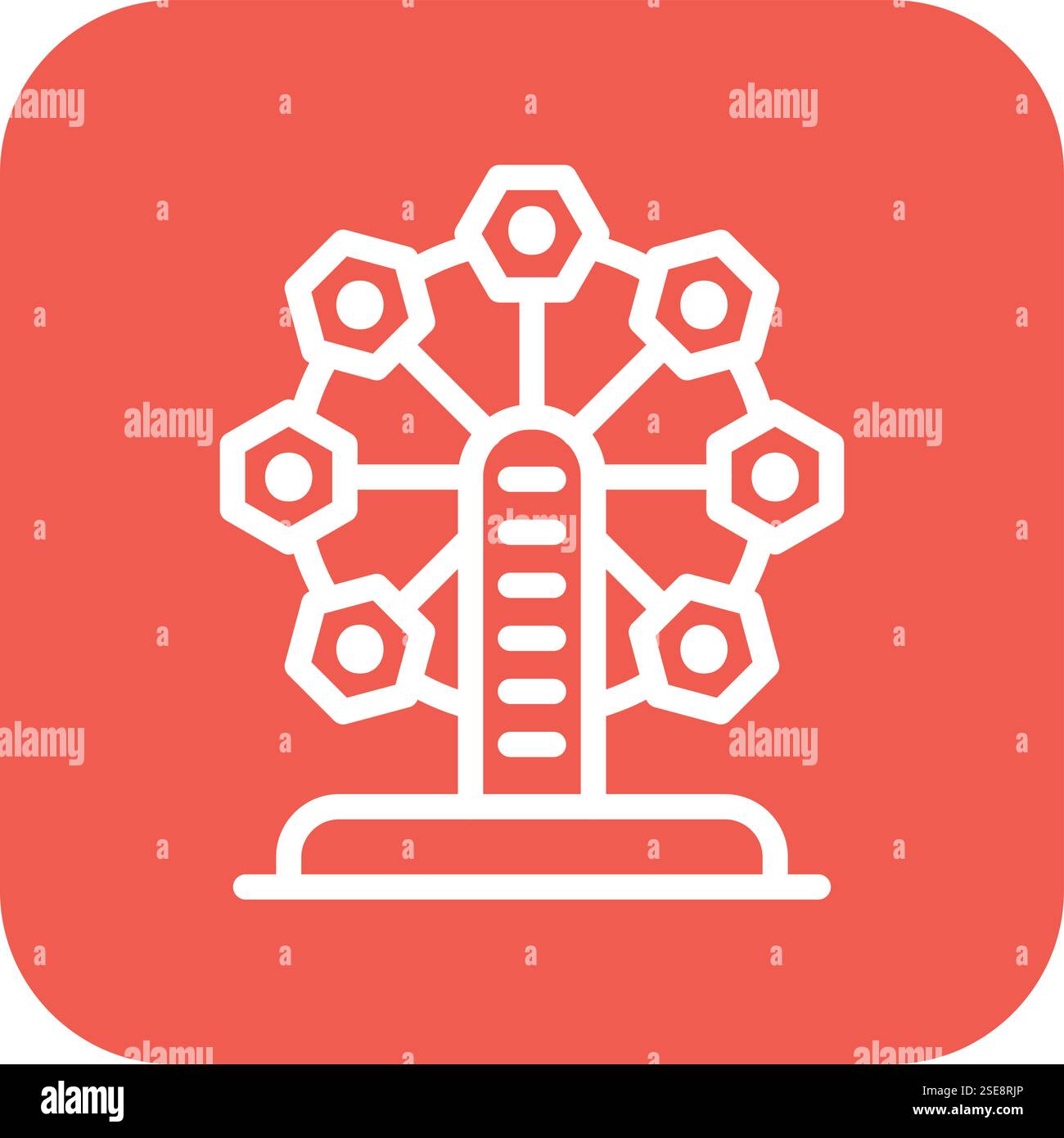Ferris Wheel Vector Icon Design Illustration Stock Vector