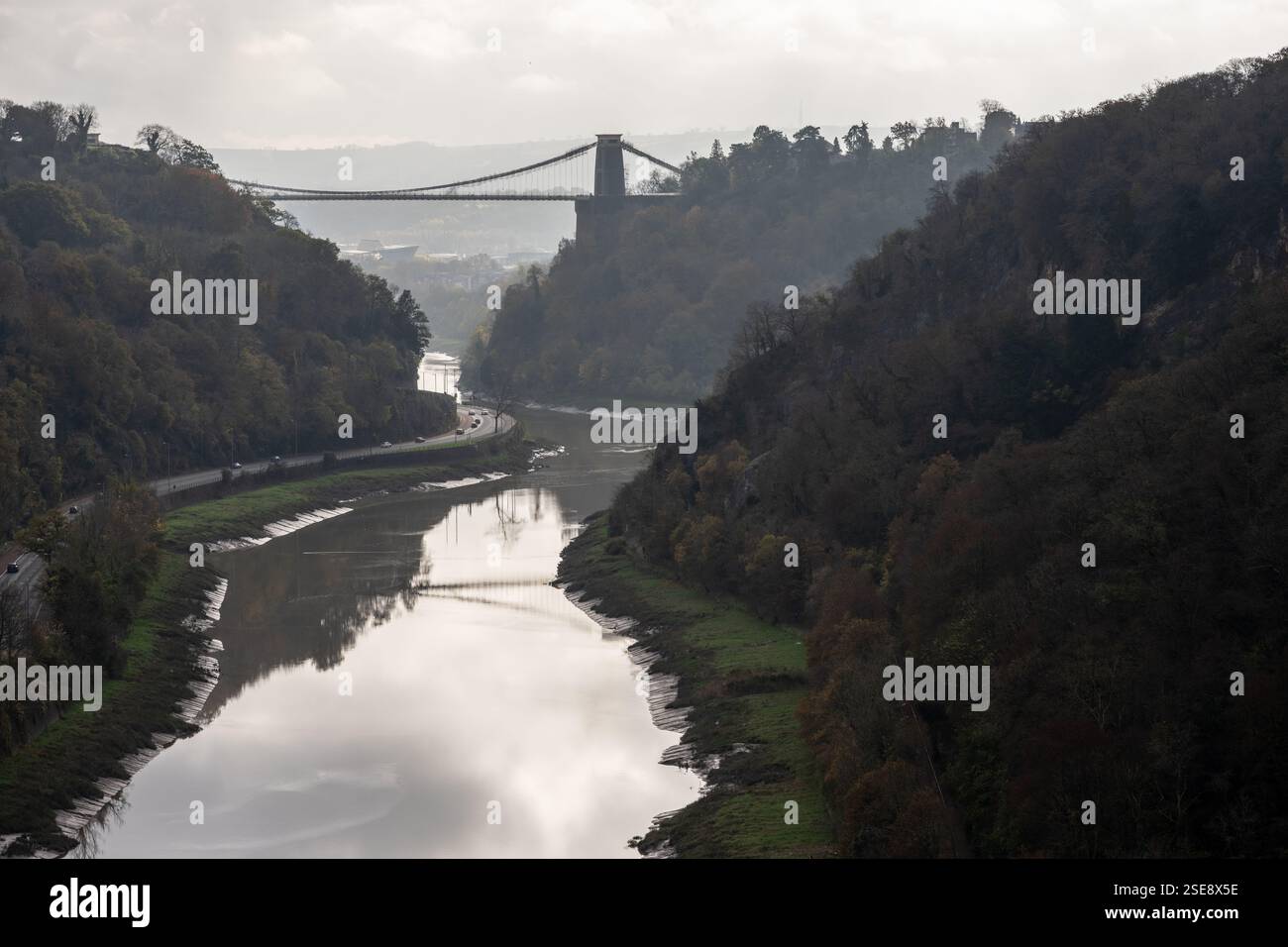 The Clifton Suspension Bridge crosses the River Avon Gorge in Bristol, England. Stock Photo