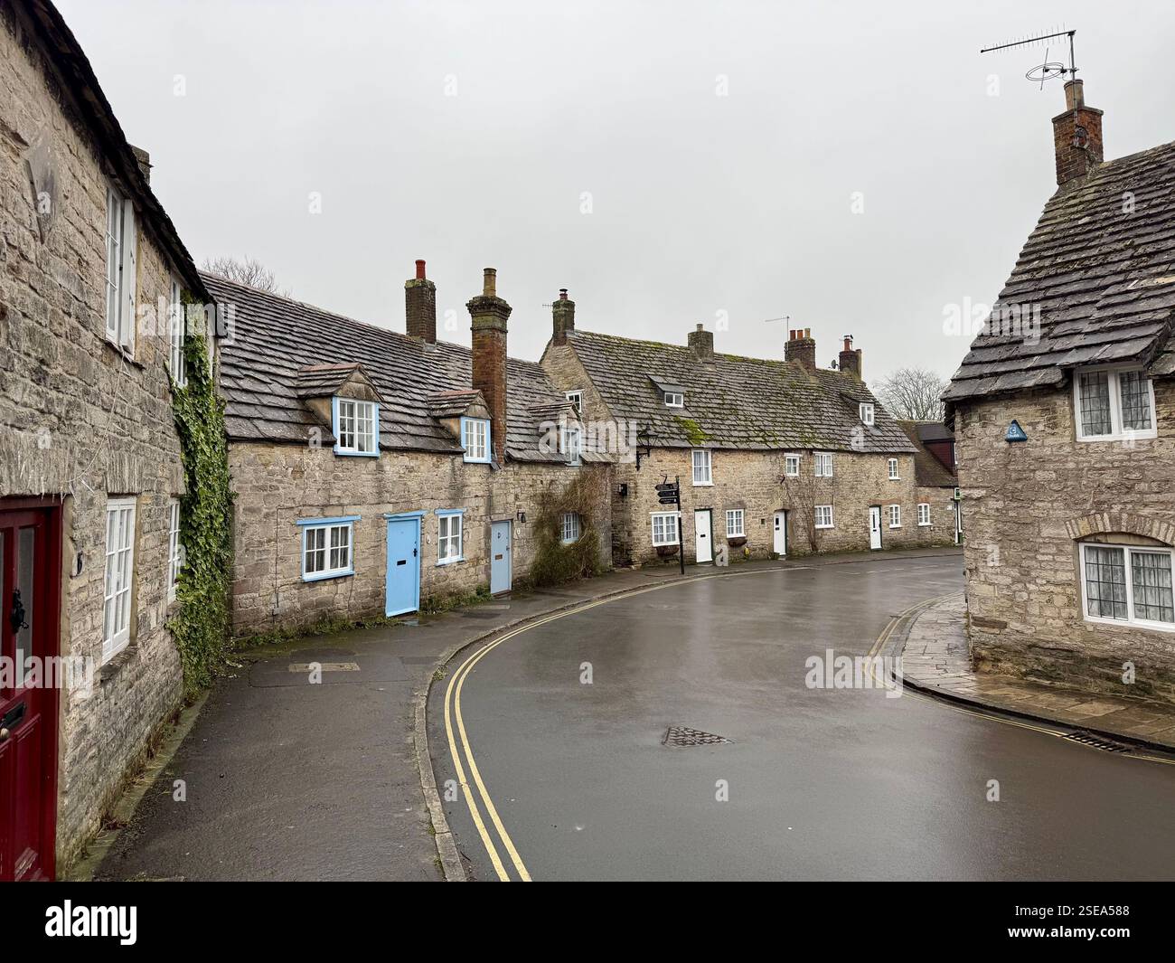 West Street, Corfe Castle, Dorset - Smartphone Captured Stock Image
