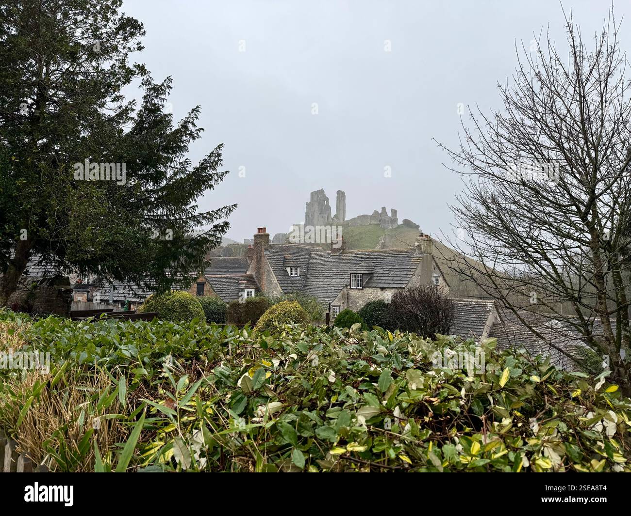 Views of Corfe Castle, Dorset - Smartphone Captured Stock Image