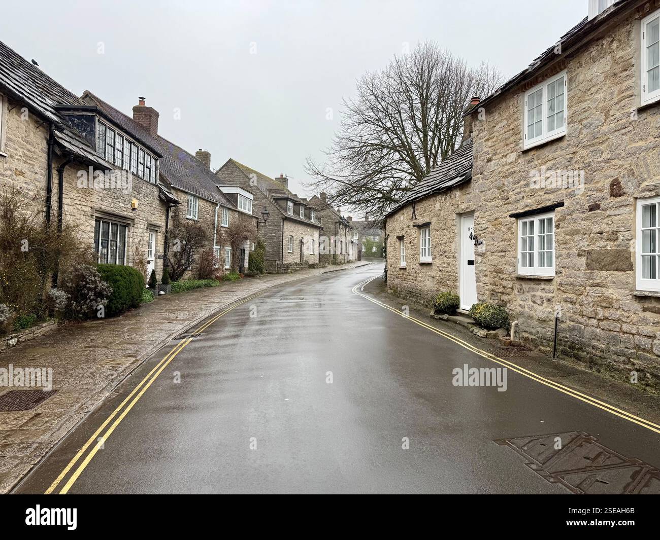 West Street, Corfe Castle, Dorset - Smartphone Captured Stock Image