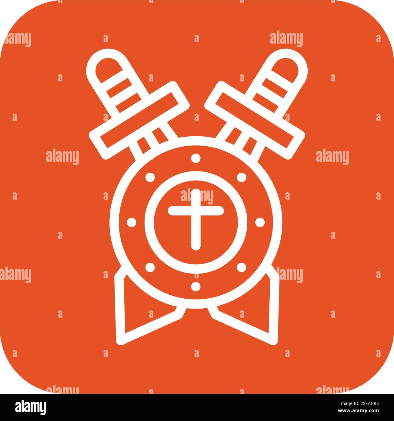 Shield with sword Vector Icon Design Illustration Stock Vector