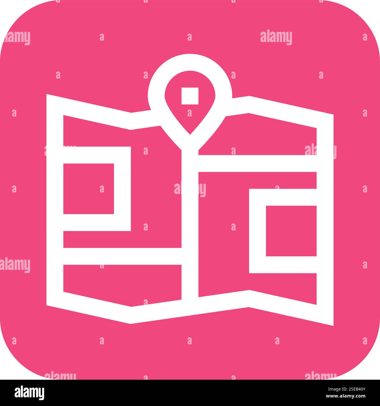 Tri Folded Map Vector Icon Design Illustration Stock Vector