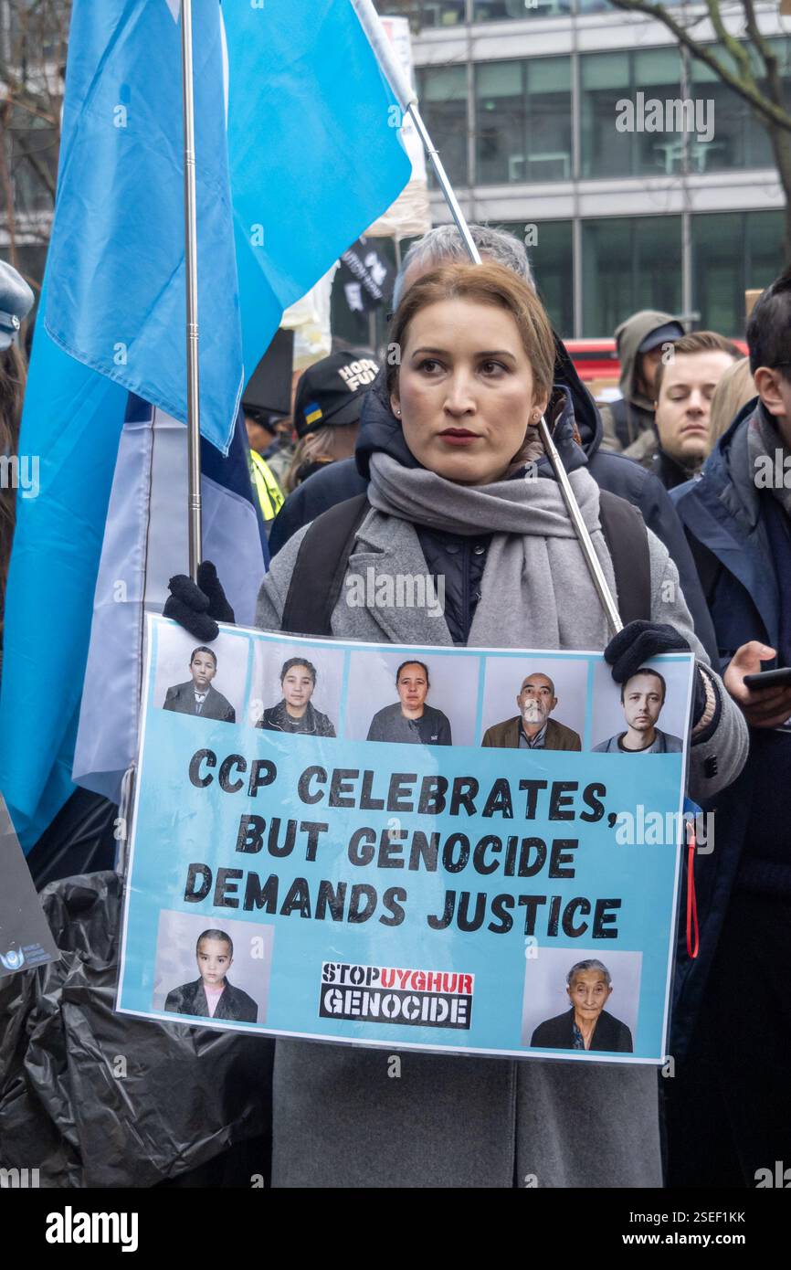 Tower Hamlets Riots London, UK. 8 Feb 2025. Thousands mainly Hongkongers, Tibetans, Uyghurs ...