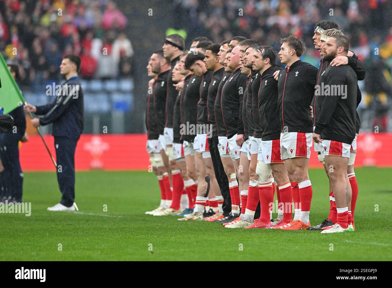 Olimpico Stadium, Rome, Italy - the starting line up of Wales during ...