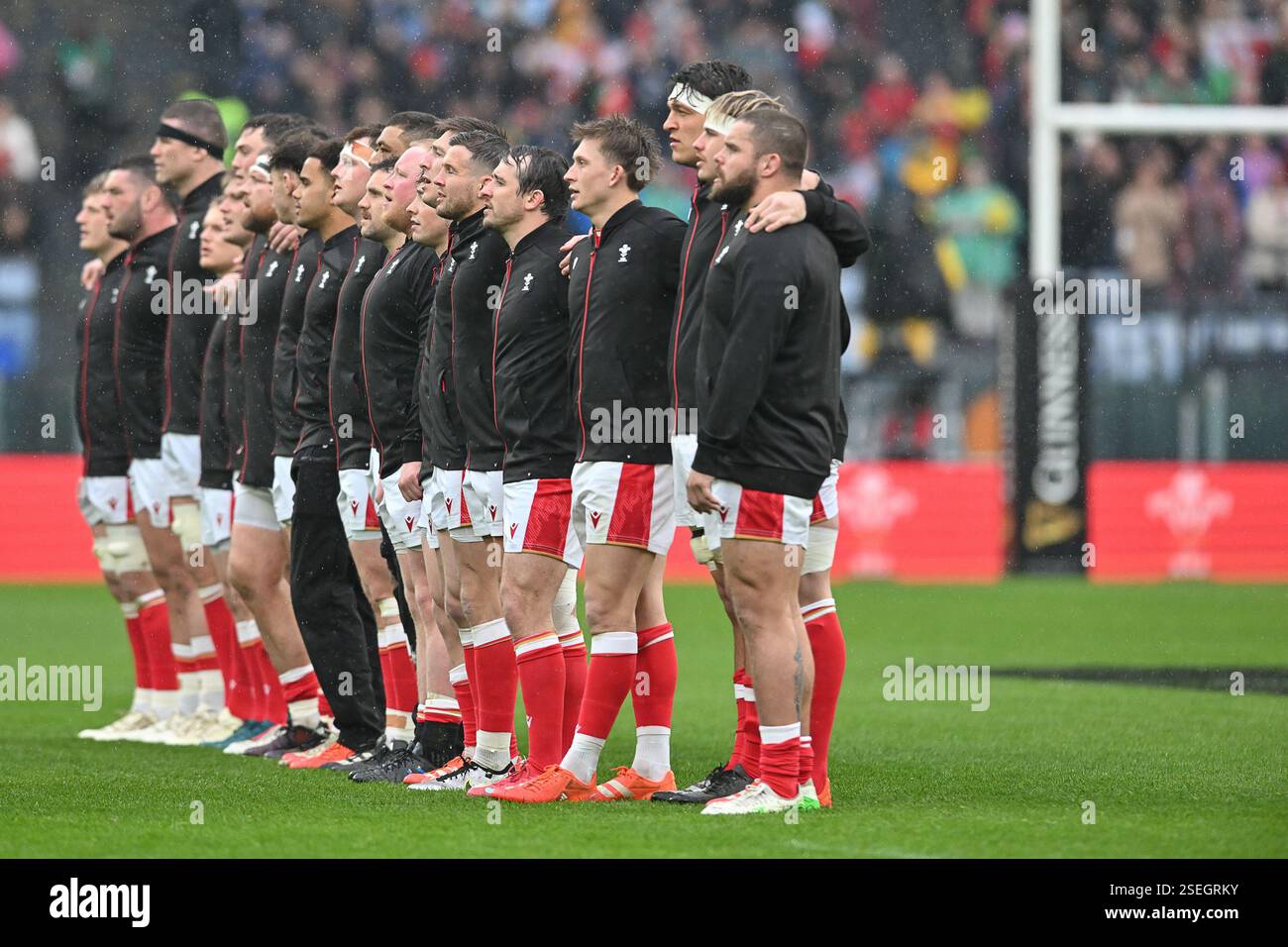 Olimpico Stadium, Rome, Italy - the starting line up of Wales during ...