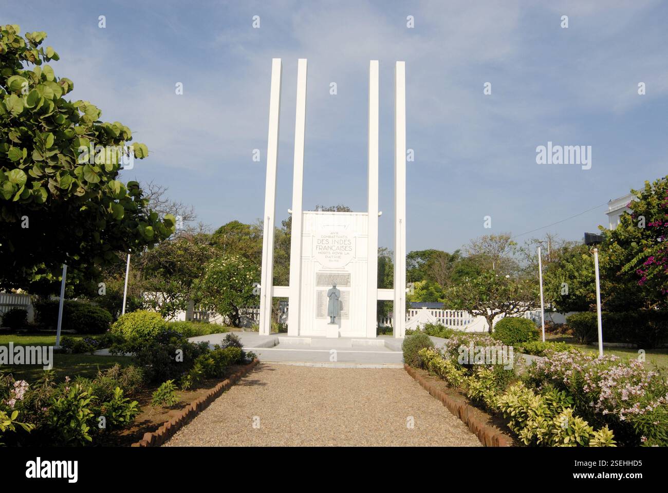 French war memorial at Goubert Salai, Pondicherry now Puducherry Union ...