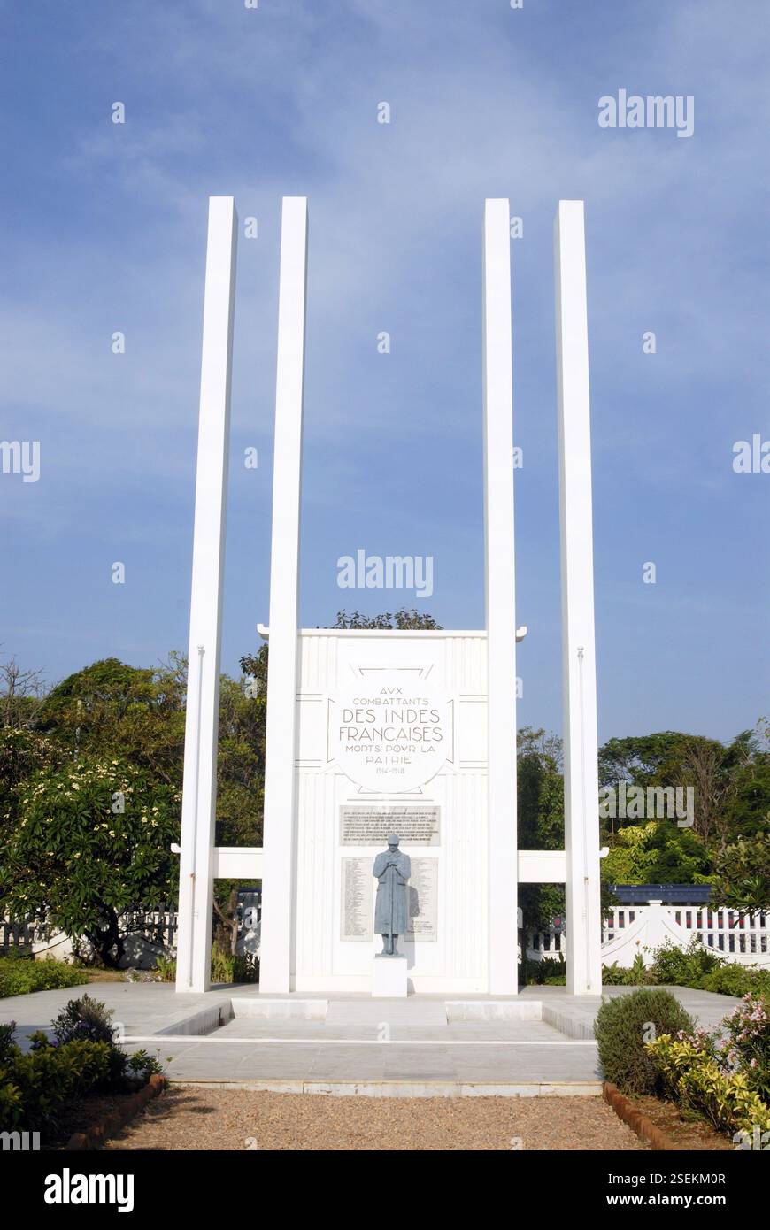 French war memorial at Goubert Salai, Pondicherry now Puducherry Union ...
