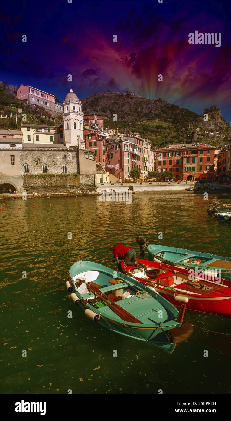 Cinque Terre, Italy. Beautiful scenario in the spring season Stock ...