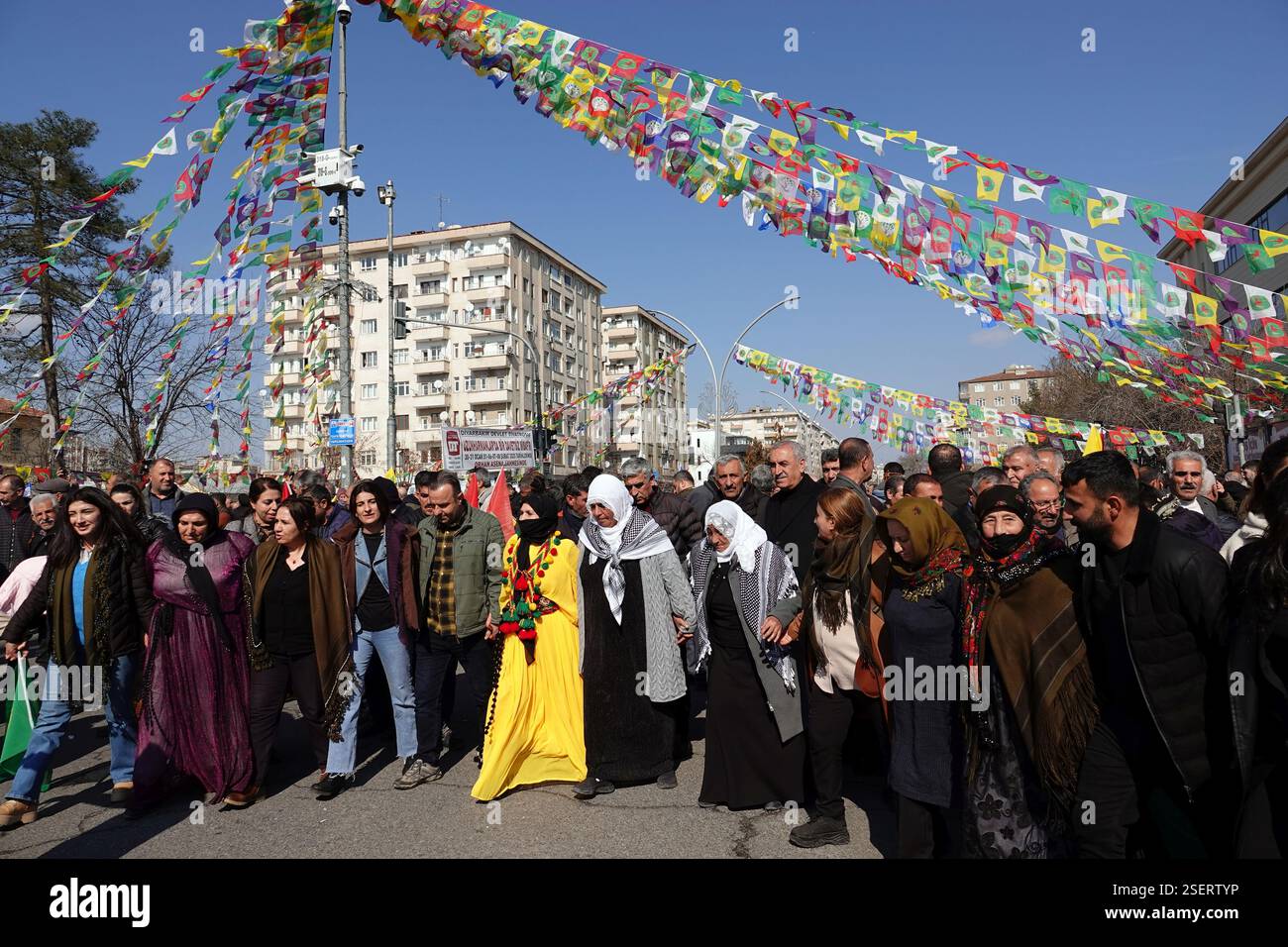 Diyarbakir, Turkey. 08th Feb, 2025. A group of Kurdish women seen ...