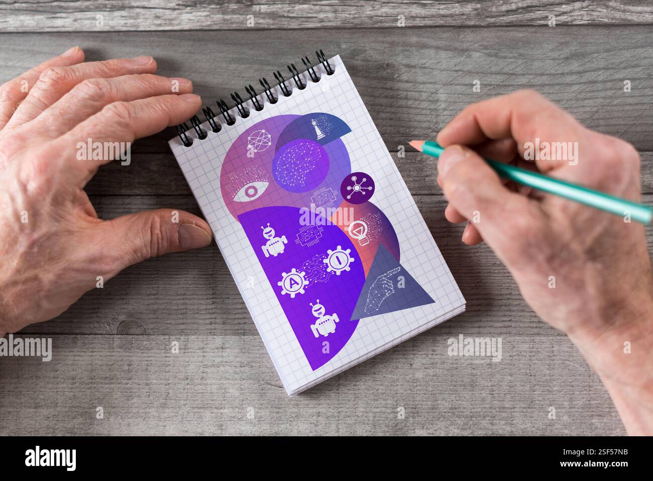Ai concept drawn on a notepad Stock Photo