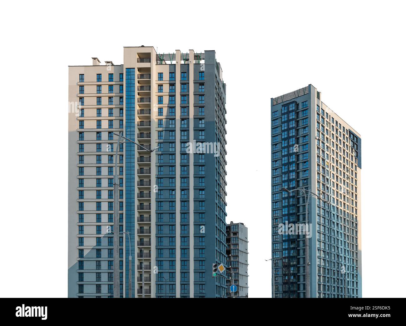 Fresh Look at Modern High Rise Residential Building With Sleek Facades And Large