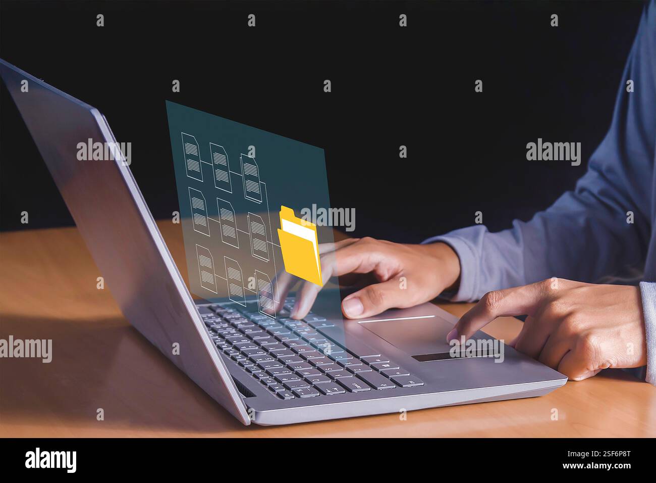 document management Organizing enterprise information Powerful online document files Stock Photo
